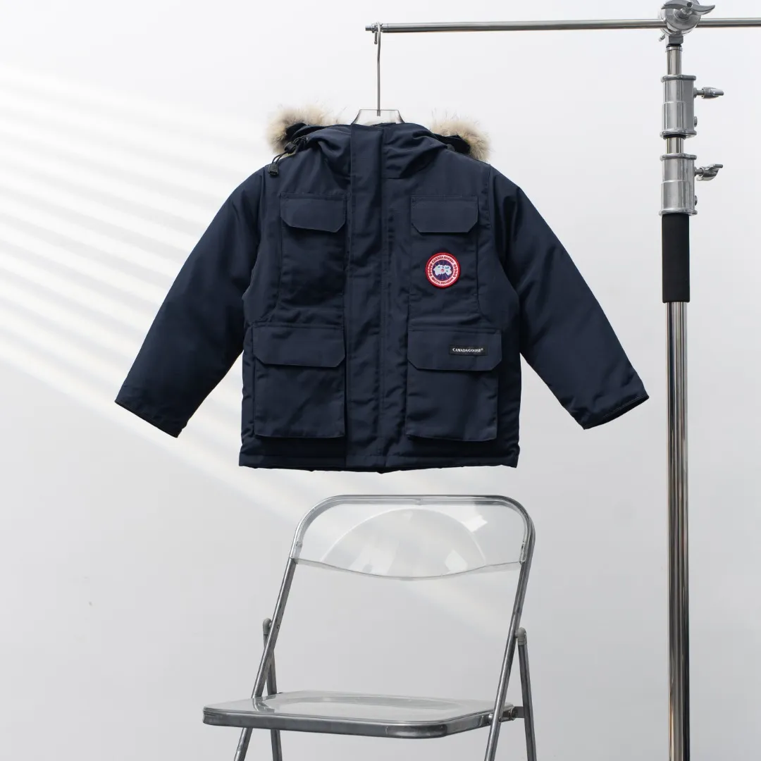 P660 CANADA GOOSE丨Canada Goose C08 children's clothing, children's hooded down jacket Color: dark blue Size: 110-160